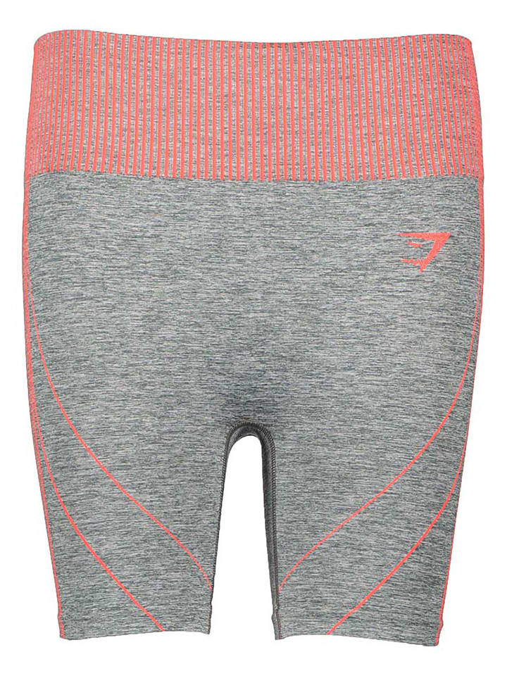 Gymshark Szorty funkcyjne "Hyper-Amplify Seamless" w kolorze szaro-czerwonym rozmiar: XS