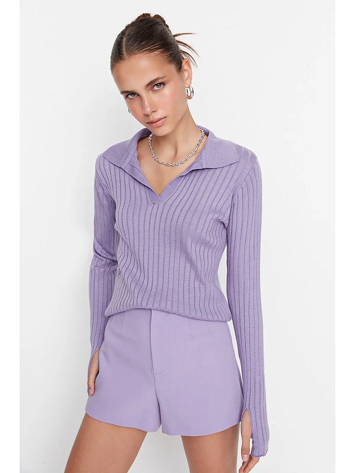 trendyol Sweter w kolorze lawendowym rozmiar: M