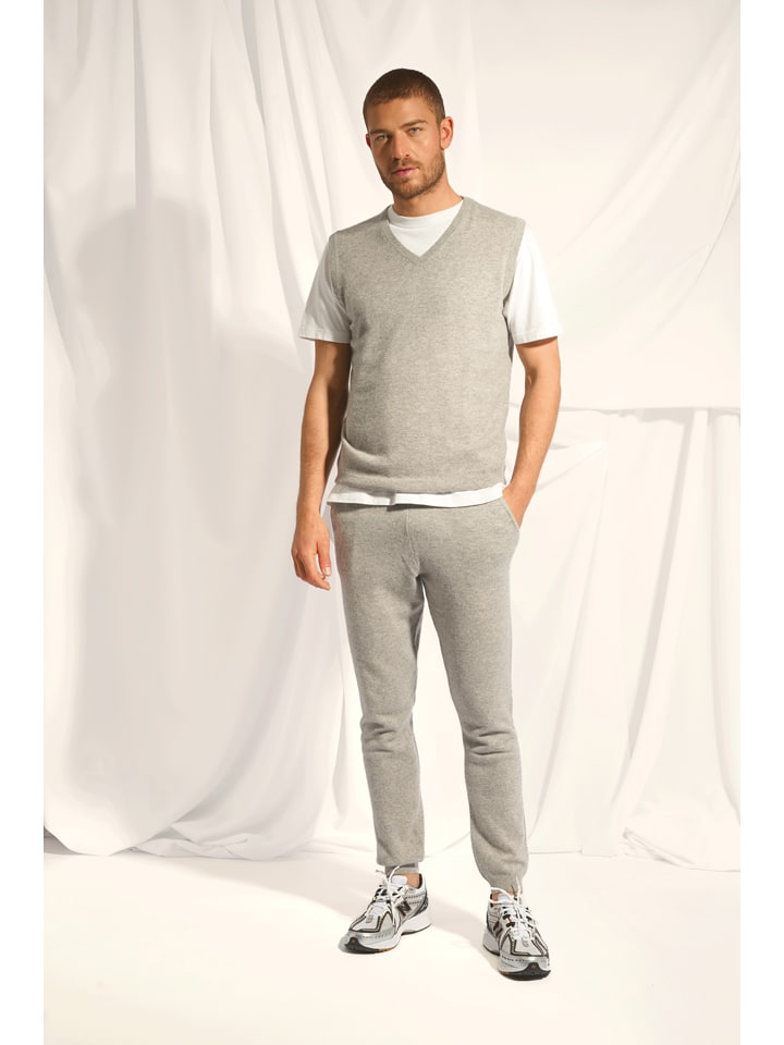 Just Cashmere Kaszmirowy bezrękawnik "Corki" w kolorze jasnoszarym rozmiar: XL