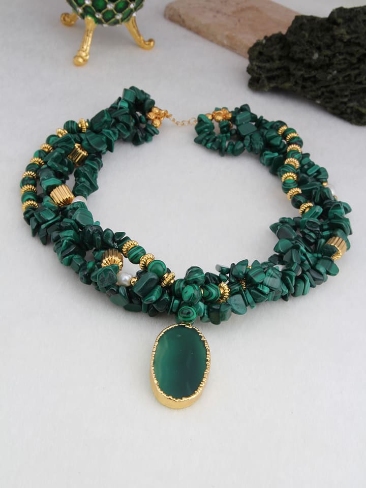 L'Atelier de Gaia Pozłacany naszyjnik z elementami ozdobnymi - dł. 47 cm rozmiar: onesize