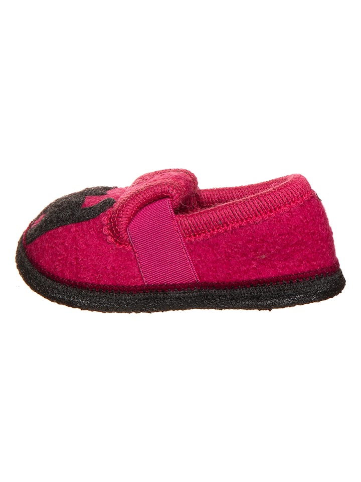 lamino Kapcie "Katze" w kolorze antracytowo-różowym rozmiar: 24