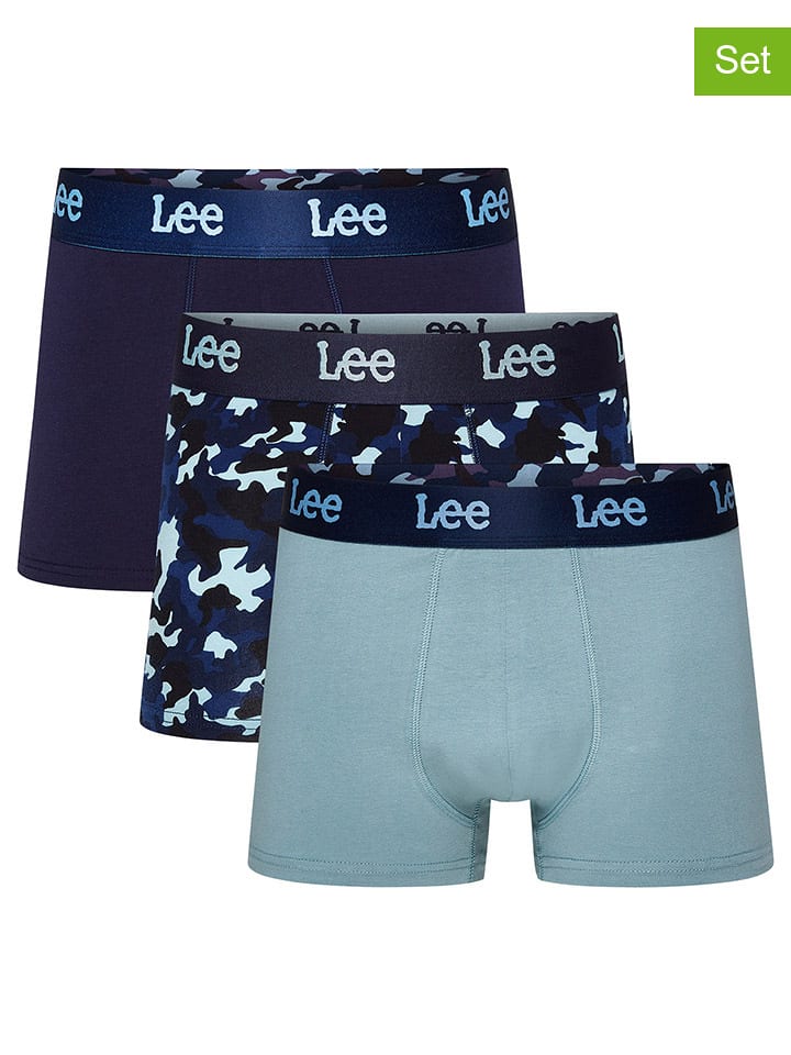 LEE Underwear Bokserki (3 pary) "Mcavoy" w kolorze granatowo-błękitnym rozmiar: XL