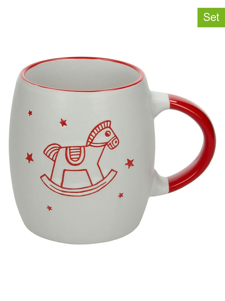 Tognana Kubki jumbo (2 szt.) "Joy" w kolorze biało-czerwonym - 550 ml rozmiar: onesize