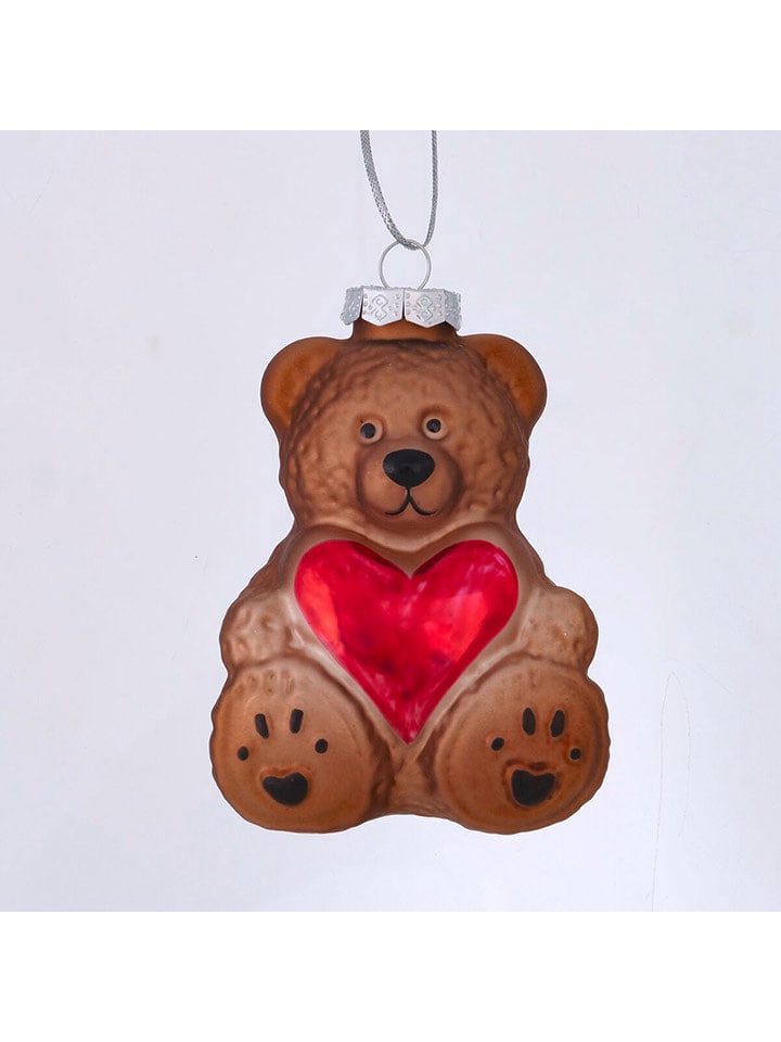 Boltze Zawieszka świąteczna w kolorze jasnobrązowo-czerwonym - wys. 11 cm rozmiar: onesize