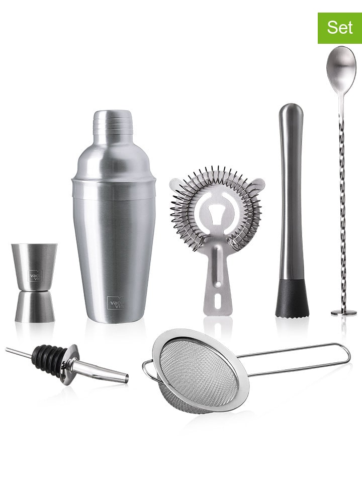 Vacu Vin 7-częściowy zestaw w kolorze srebrnym do koktajli rozmiar: onesize