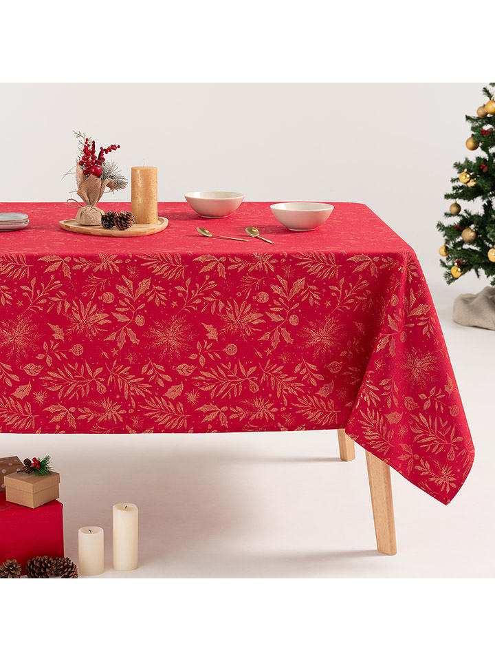 GAMUSI Obrus w kolorze czerwono-złotym rozmiar: 140x240 cm