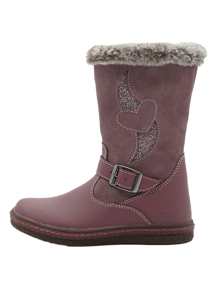 lamino Skórzane botki w kolorze fioletowym rozmiar: 31