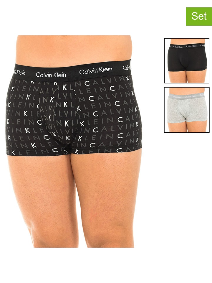 CALVIN KLEIN UNDERWEAR Bokserki (3 pary) w kolorze jasnoszaro-czarnym rozmiar: M