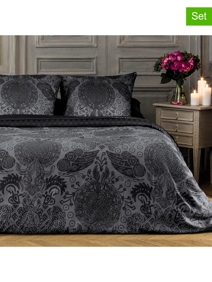 CXL by Christian Lacroix Komplety pościeli satynowej (2 szt.) w kolorze antracytowym rozmiar: 135x200 cm