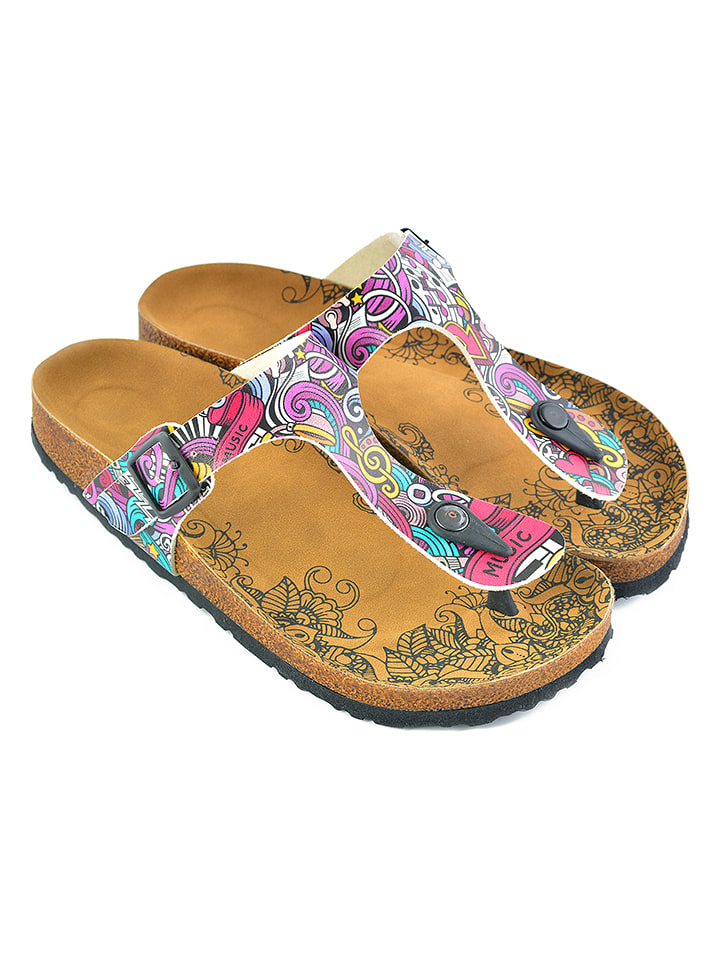 Calceo Japonki w kolorze białym ze wzorem rozmiar: 37