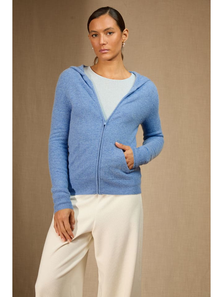 Perfect Cashmere Kaszmirowy kardigan "Emma" w kolorze błękitnym rozmiar: XXL
