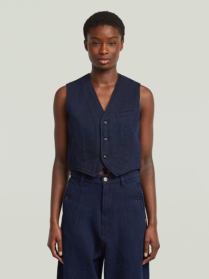 G-Star Kamizelka dżinsowa w kolorze granatowym rozmiar: XXS