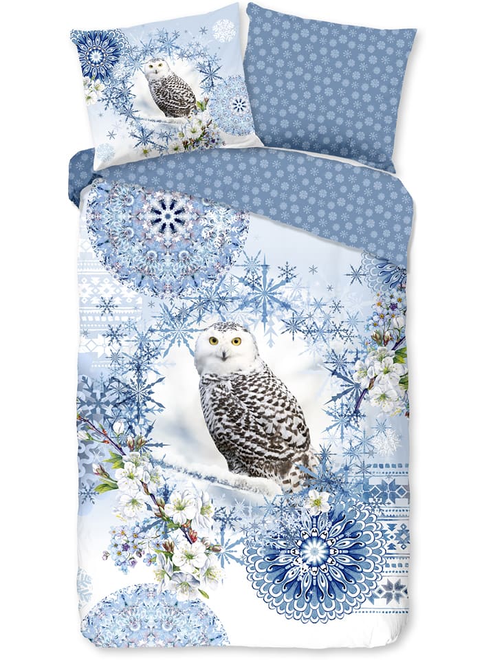 Hip Komplet pościeli flanelowej "Phalini" w kolorze błękitnym rozmiar: 240x220 cm