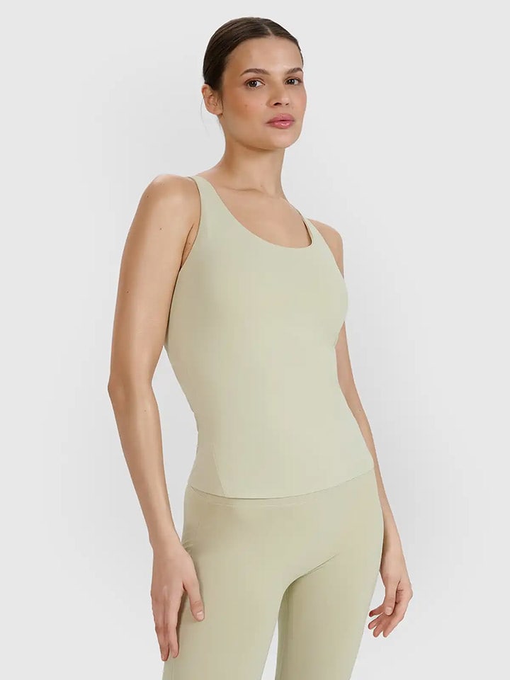 4F Top sportowy w kolorze beżowym rozmiar: S