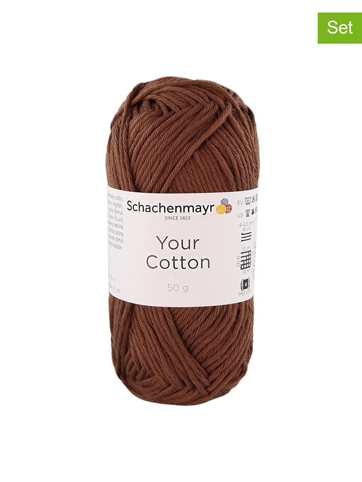 Schachenmayr since 1822 Przędza bawełniana (10 szt.) "Your Cotton" w kolorze brązowym - 10 x 50 g rozmiar: onesize