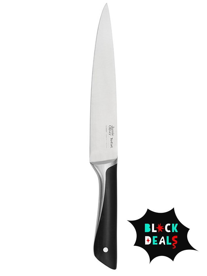 Tefal Nóż w kolorze srebrno-czarnym do mięsa i szynki - dł. 20 cm rozmiar: onesize