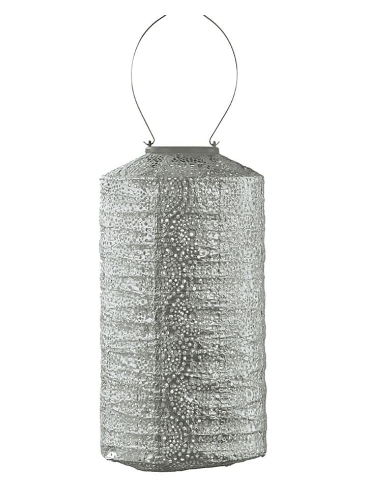 Lumiz Lampion solarny LED "Occult Cylinder" w kolorze srebrnym - wys. 33 x Ø 18 cm rozmiar: onesize