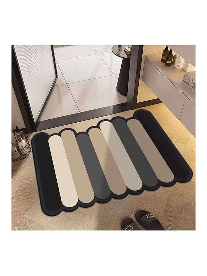 Elizabed Dywanik łazienkowy w kolorze czarno-szaro-beżowym rozmiar: 60x100 cm