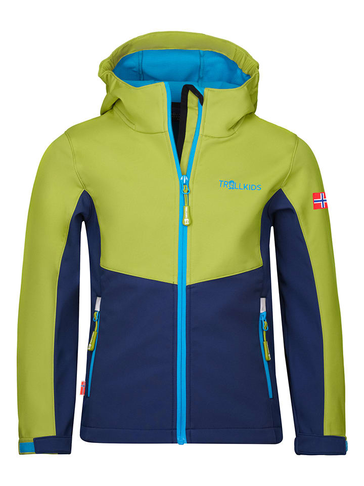 Trollkids Kurtka softshellowa "Kristiansand" w kolorze zielono-granatowym rozmiar: 176