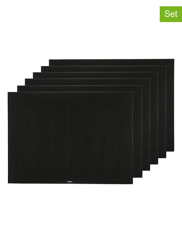 Björn Podkładki (6 szt.) w kolorze czarnym - 45 x 33 cm rozmiar: onesize