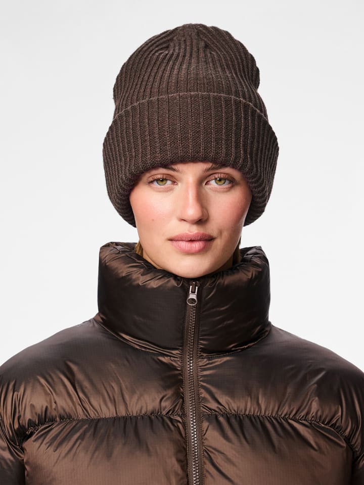 Pieces Czapka dzianinowa w kolorze brązowym rozmiar: onesize