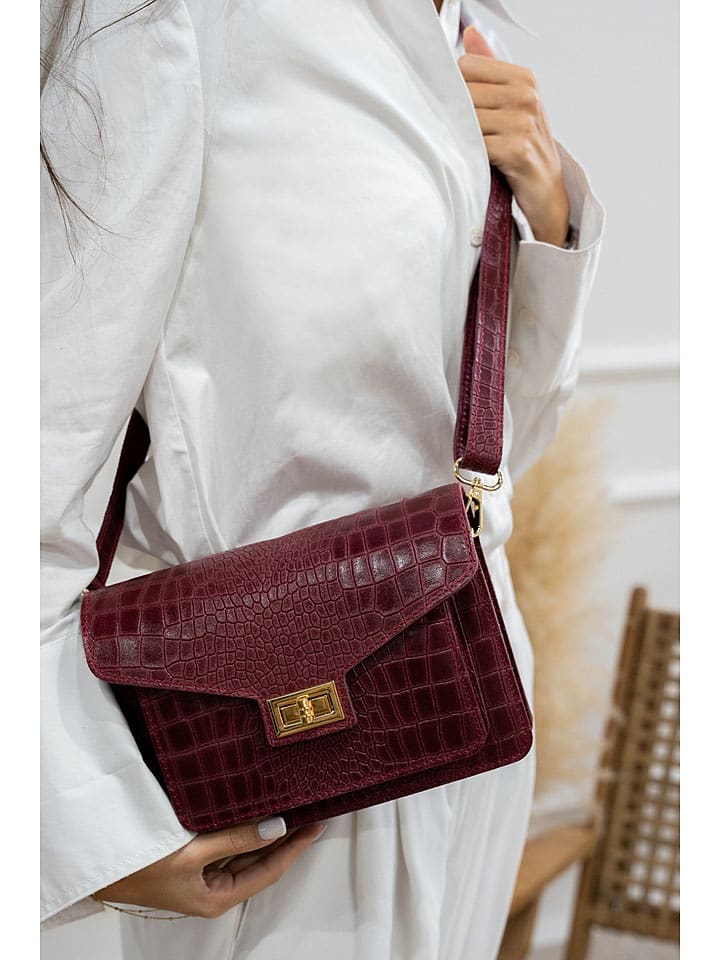 Abaco Skórzana torebka "Amber" w kolorze bordowym - 23 x 15 x 6 cm rozmiar: onesize