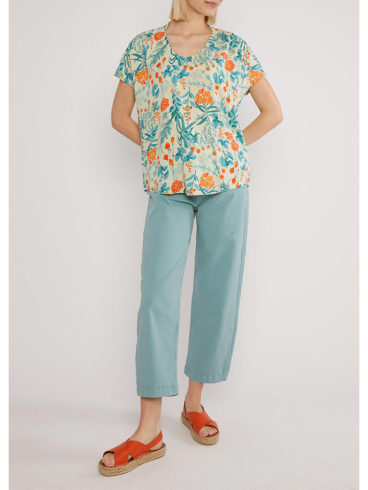 Blutsgeschwister Bluzka "Lets Fly" w kolorze brzoskwiniowo-turkusowym rozmiar: M