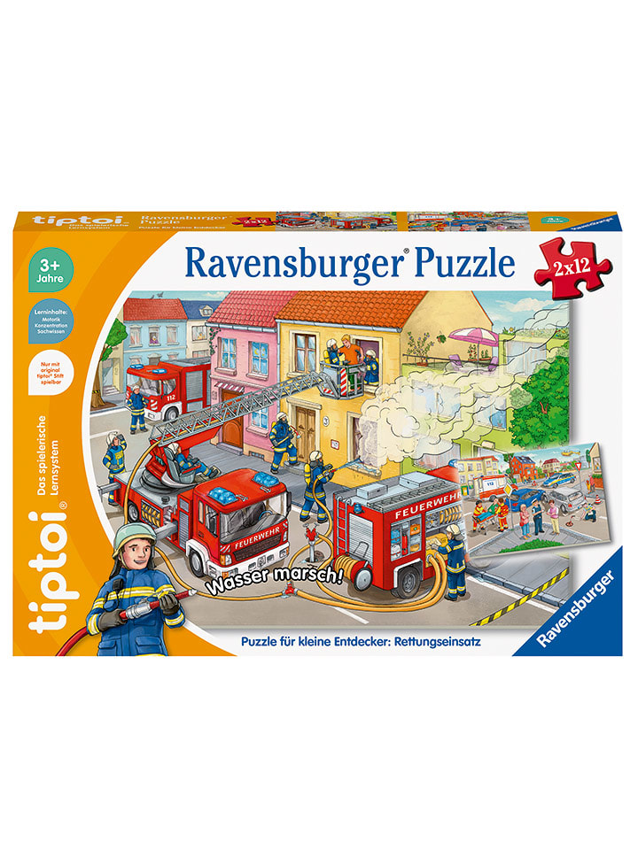 Ravensburger Puzzle tiptoi® (2x12) "Akcja ratunkowa" - 3+ rozmiar: onesize