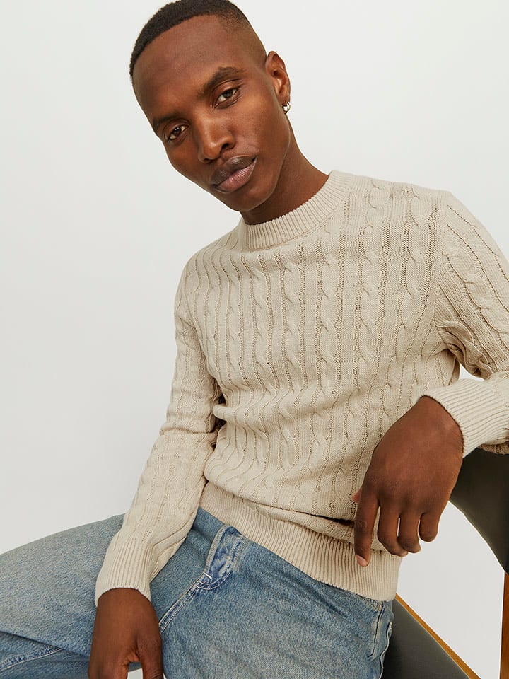 Jack & Jones Sweter w kolorze beżowym rozmiar: M