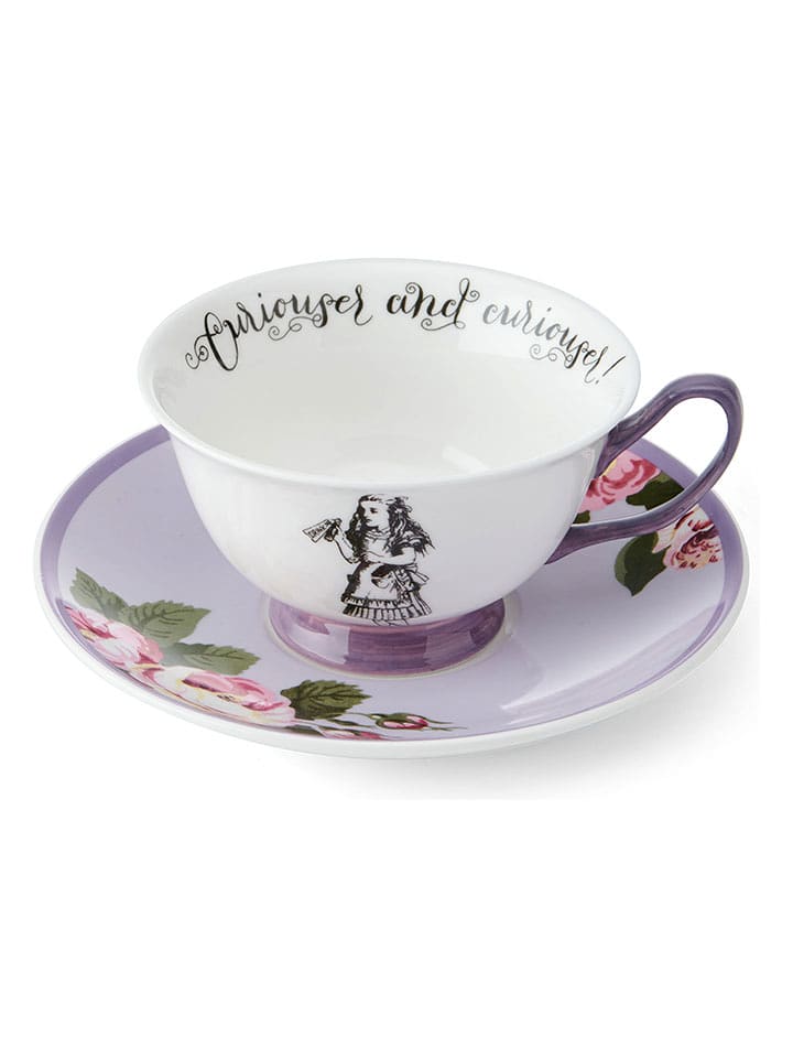 Mikasa Filiżanka "Alice in Wonderland" w kolorze fioletowym do herbaty - 220 ml rozmiar: onesize