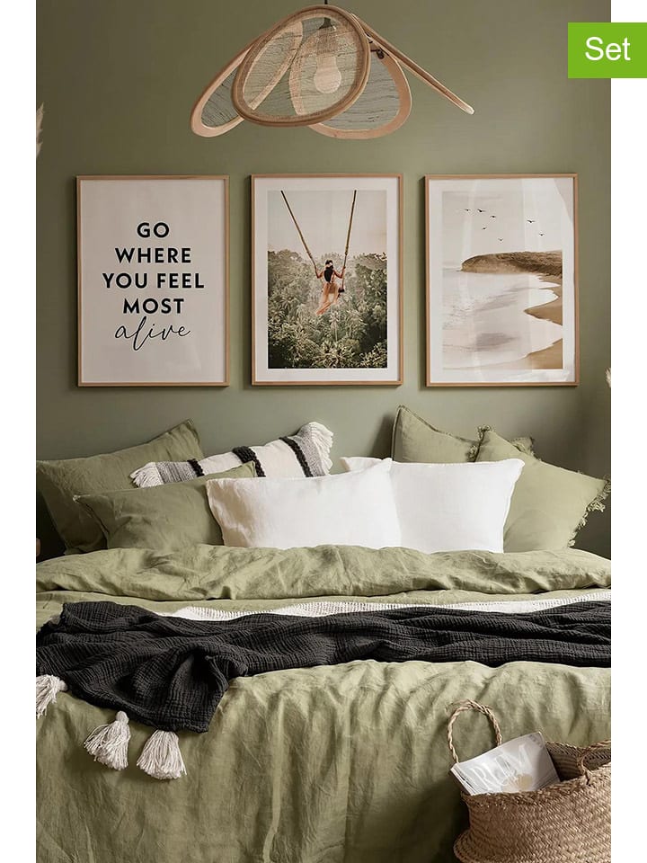 ABERTO DESIGN Druki artystyczne (3 szt.) w ramce - 33 x 48 cm rozmiar: onesize