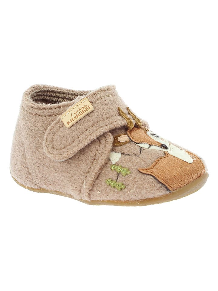 Living Kitzbühel Wełniane kapcie "Fawn" w kolorze beżowym rozmiar: 20