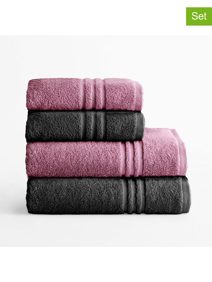 Pierre Cardin 4-częściowy zestaw ręczników "Premium" w kolorze czarno-fioletowym rozmiar: onesize