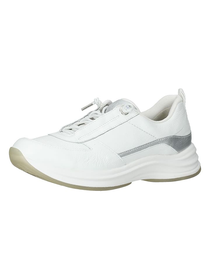 Paul Green Skórzane sneakersy w kolorze srebrno-białym rozmiar: 38