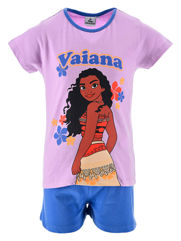Disney Vaiana Piżama "Vaiana" w kolorze niebiesko-fioletowym rozmiar: 98