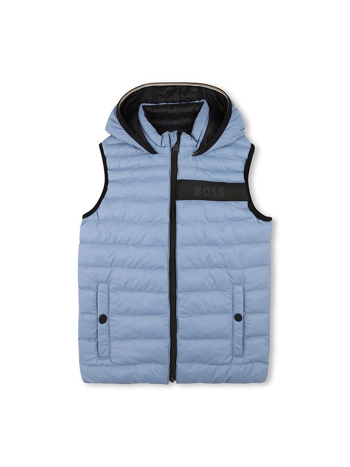 Hugo Boss Kids Dwustronna kamizelka pikowana w kolorze błękitnym rozmiar: 152