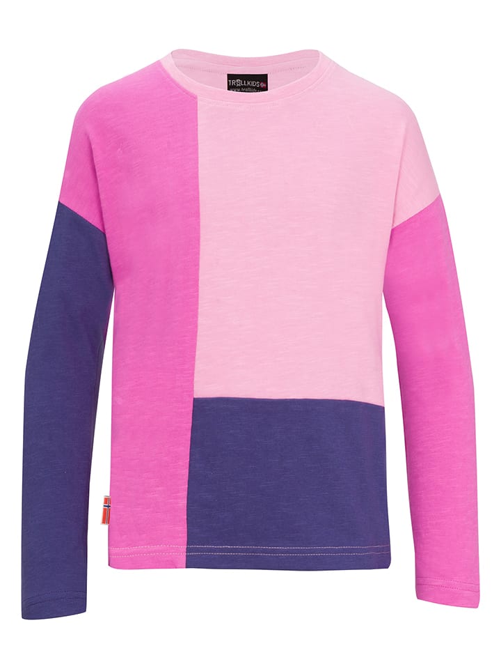 Trollkids Koszulka "Verdal" w kolorze jasnoróżowo-fioletowym rozmiar: 104