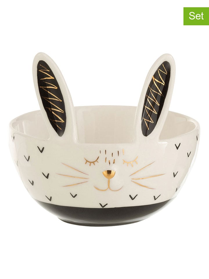 J Line Miski (2 szt.) w kolorze biało-czarnym - Ø 12,5 cm rozmiar: onesize