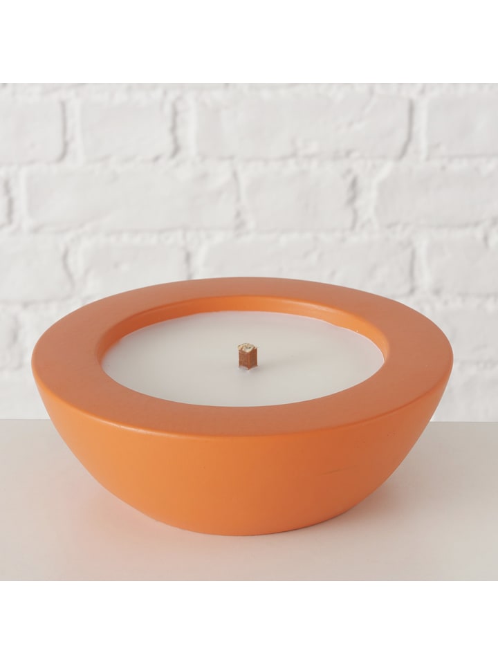 Boltze Świeca doniczkowa "Bonko" w kolorze pomarańczowym - wys. 6,5 x Ø 19 cm rozmiar: onesize