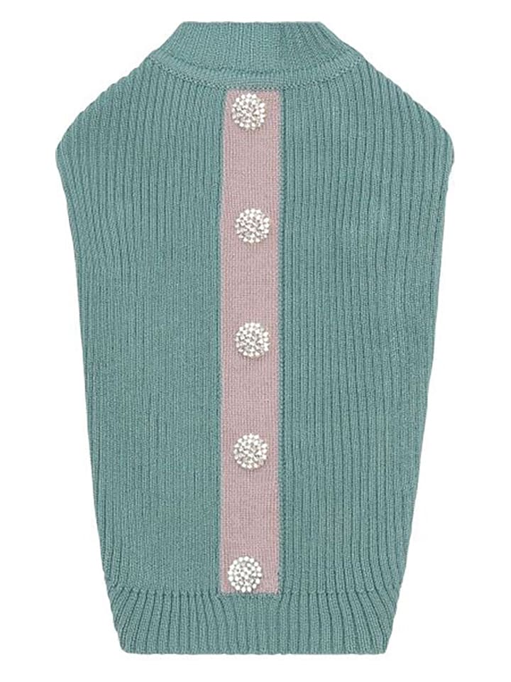 VOV & VUF Sweter w kolorze miętowo-jasnoróżowym dla psa rozmiar: M