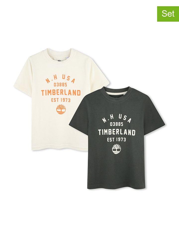 Timberland Koszulki (2 szt.) w kolorze khaki i kremowym rozmiar: 116