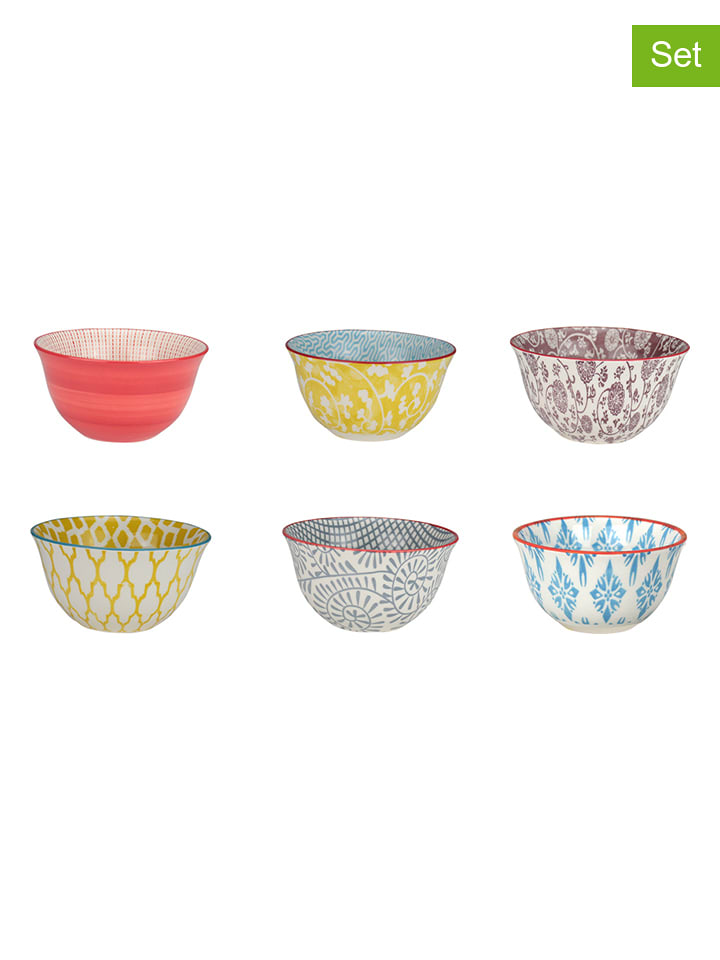 Ard'time Miski (6 szt.) "Sabae" ze wzorem - wys. 6 x Ø 12 cm rozmiar: onesize