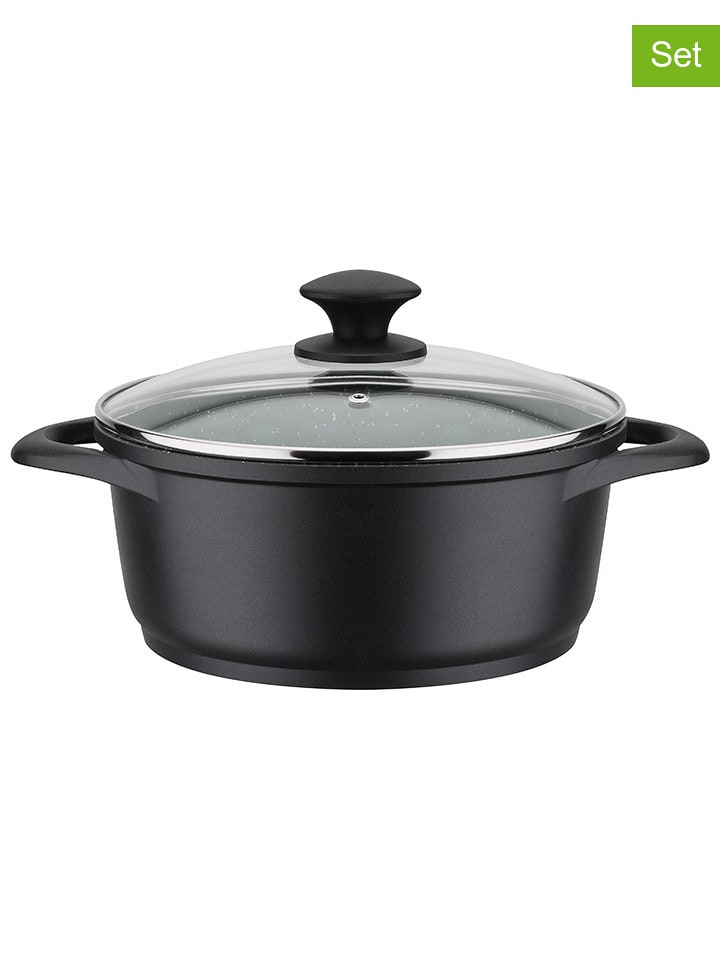 GSW 2-częściowy zestaw "Gourmet" w kolorze czarnym - Ø 24 cm rozmiar: onesize