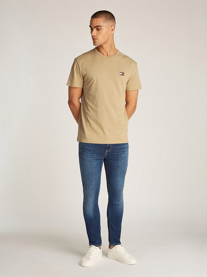 TOMMY JEANS Koszulka w kolorze beżowym rozmiar: M