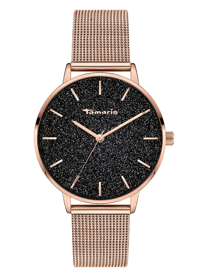 Tamaris Zegarek kwarcowy w kolorze różowozłoto-czarnym rozmiar: onesize