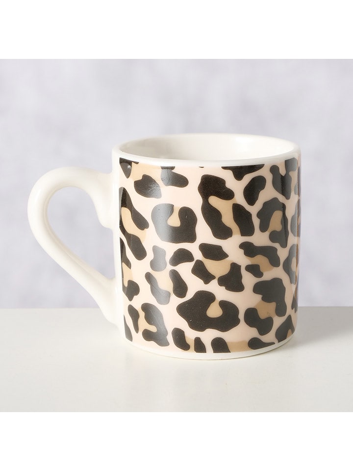 Boltze Kubek jumbo "Leony" w kolorze brązowo-czarnym - wys. 6 cm rozmiar: onesize