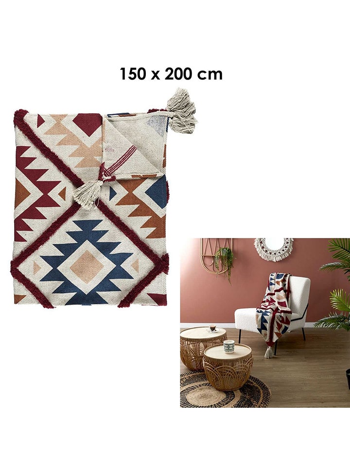 Ethnical Life Pled w kolorze kremowym ze wzorem - 200 x 150 cm rozmiar: onesize