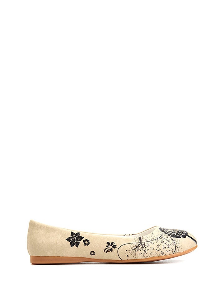 Goby Baleriny w kolorze beżowo-czarnym ze wzorem rozmiar: 39