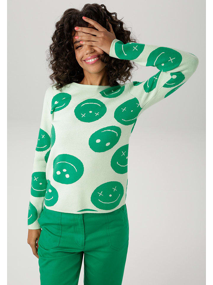 Aniston Sweter w kolorze zielonym rozmiar: 34