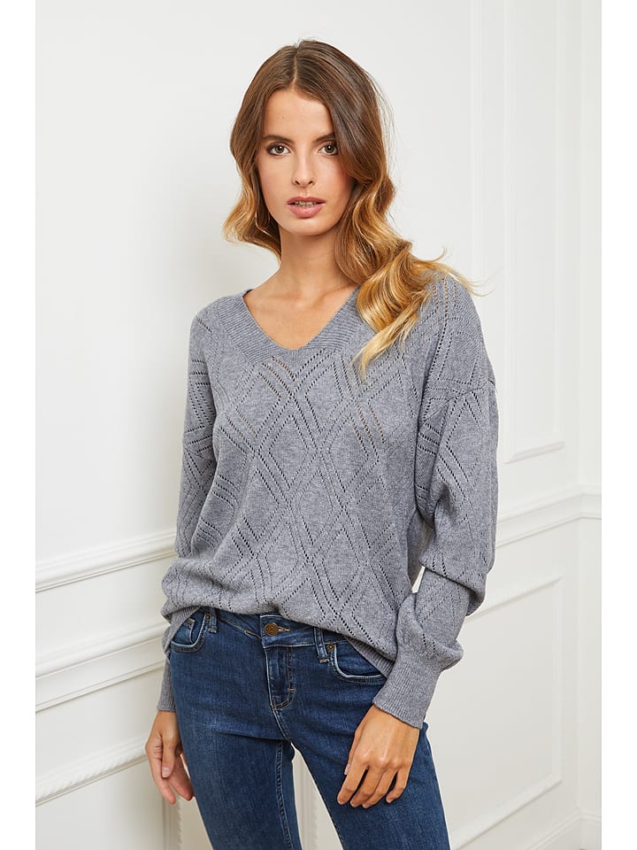 Joséfine Sweter "Cetif" w kolorze szarym rozmiar: M